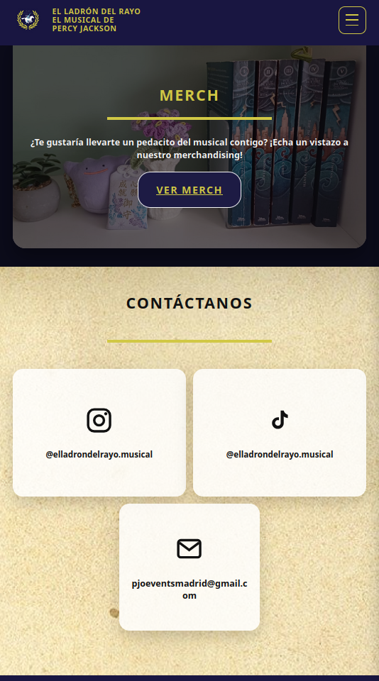 El Ladron del Rayo website mobile screen 3