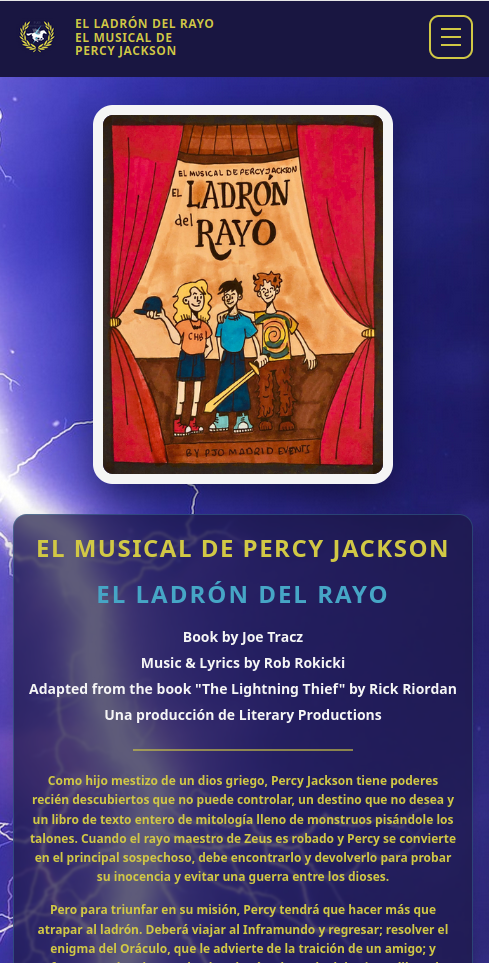 El Ladron del Rayo website mobile screen 1
