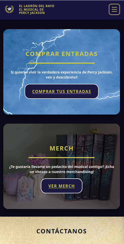El Ladron del Rayo website mobile screen 2